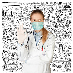Image showing Doctor Woman with Face Mask