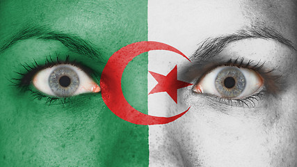 Image showing Close up of eyes with flag