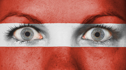 Image showing Close up of eyes with flag