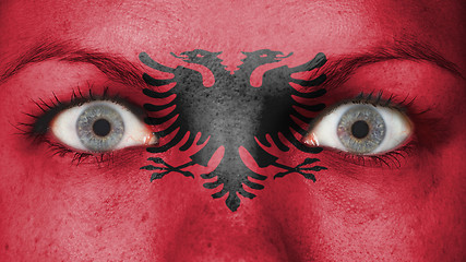 Image showing Close up of eyes with flag