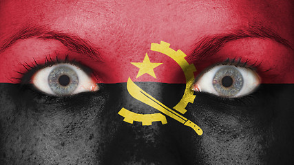 Image showing Close up of eyes with flag