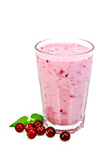 Image showing Milk cocktail with cranberries