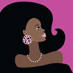 Image showing African Beautiful Woman. Vector illustration.