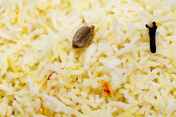 Image showing Saffron rice macro