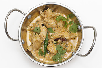 Image showing Balti chicken pasanda in a kadai bowl