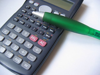 Image showing Calculator and Pen