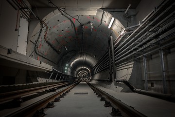 Image showing Underground tunnel for the subway