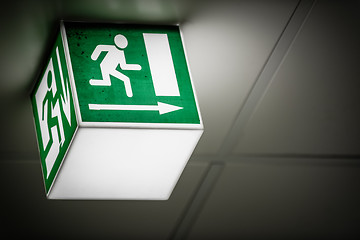 Image showing Exit sign on the wall