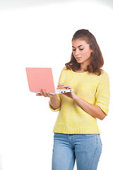 Image showing Young girl with laptop