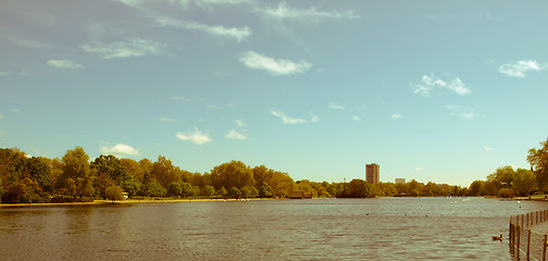 Image showing Retro looking Serpentine lake London
