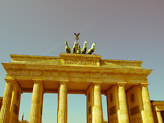 Image showing Retro looking Brandenburger Tor, Berlin