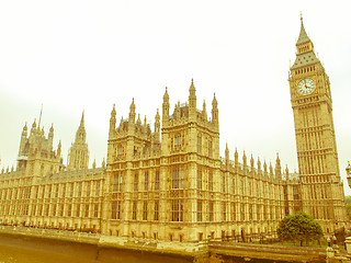 Image showing Retro looking Houses of Parliament