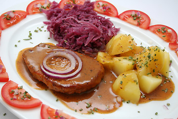 Image showing fleisch mit kartoffeln