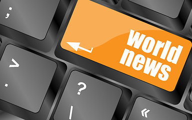 Image showing words world news on computer keyboard key