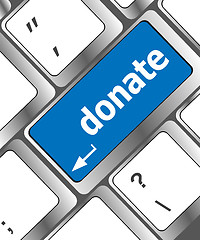 Image showing donate button on computer keyboard pc key