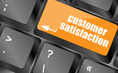 Image showing customer satisfaction key word on computer keyboard