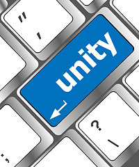 Image showing unity word on computer keyboard pc key