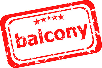 Image showing balcony word on red rubber grunge stamp