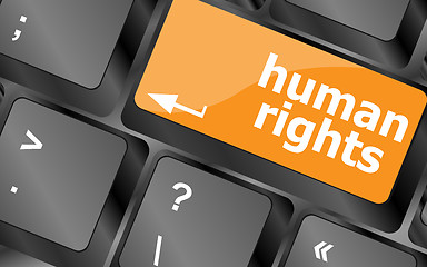 Image showing arrow button with human rights word