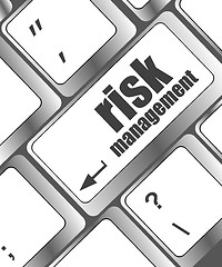Image showing Keyboard with risk management button, internet concept