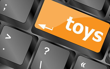 Image showing toys word on computer keyboard pc key