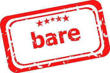 Image showing bare word on red rubber grunge stamp