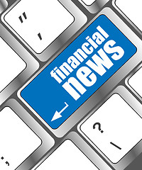 Image showing financial news button on computer keyboard key