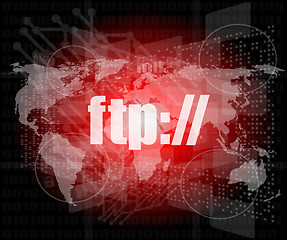 Image showing ftp word on digital screen, global communication concept