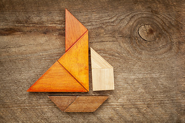 Image showing abstract sailboat from tangram puzzle