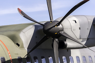 Image showing Airplane propeller detail.