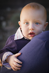 Image showing Infant Boy Portrait Outdoors