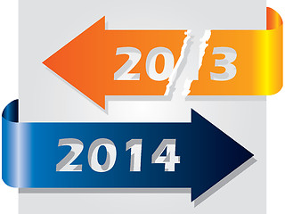 Image showing Old year vs new year illustrated with arrows