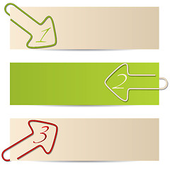 Image showing Banners with arrow paper clips