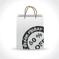 Image showing Black friday shopping bag with grunge stamp