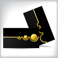 Image showing Dark business card dsign with gold shapes