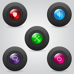 Image showing Matte web buttons with shiny inner spheres