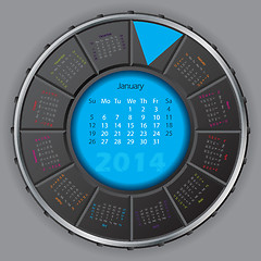 Image showing Cool digital rotateable calendar for 2014