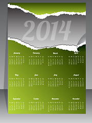 Image showing Ripped calendar design for year 2014