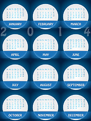 Image showing 2014 calendar design with white labels