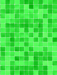 Image showing Green tiles wall covering