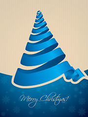 Image showing Christmas tree shaped ribbon background