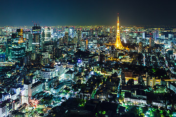 Image showing Tokyo skyline at night