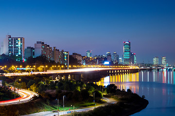 Image showing Seoul cityscape in South Korea at night