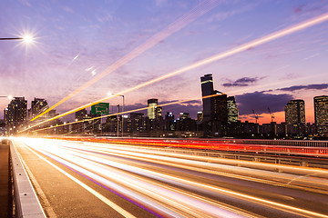 Image showing Busy traffic in a modern city