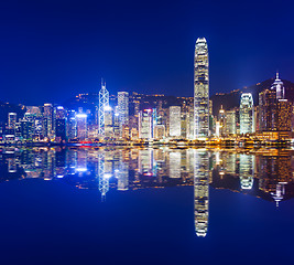 Image showing Hong Kong city skyline at night