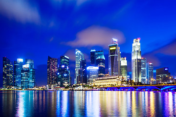 Image showing Urban cityscape in Singapore at night