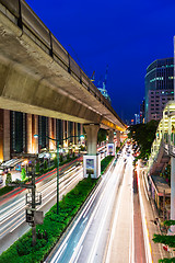 Image showing Bangkok traffic highway at night