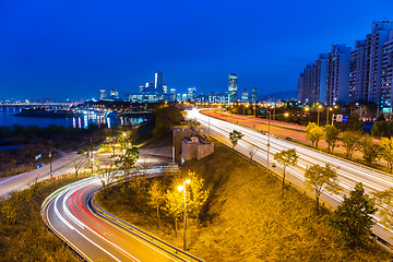 Image showing Seoul city skyline at night