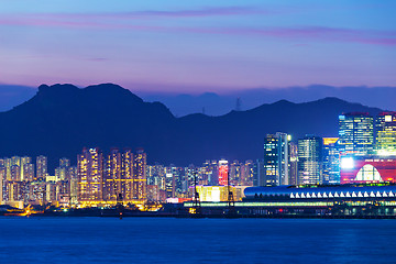 Image showing Urban city in Hong Kong at night