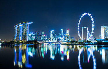 Image showing Singapore city at night